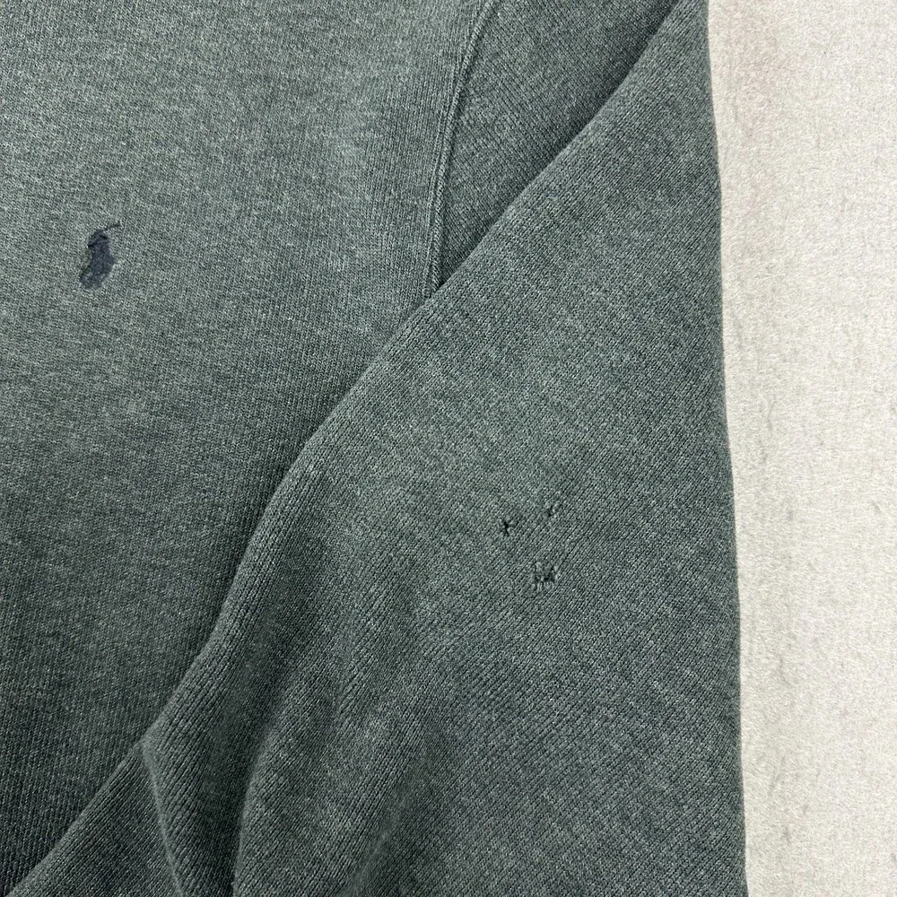 Vintage Polo Ralph Lauren Sweater Men Large Gray Crewneck Pullover Pony Cotton *